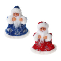 Дед Мороз музыкальный тм СНОУ БУМ, 18 см, пластик, полиэстер, 2хАА, 2 дизайна