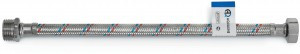 AQUALINE Подводка гибкая д/воды с нак.гайкой-СТАЛЬ FM, в стальной оплетке 60см, 4819