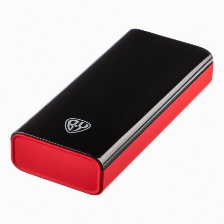 BY Аккумулятор мобильный, 8000 мАч, 2xUSB, 2А, дисплей, прорезиненный, красный