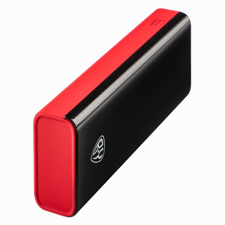 BY Аккумулятор мобильный, 8000 мАч, 2xUSB, 2А, дисплей, прорезиненный, красный