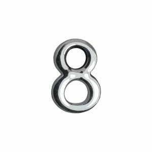 Цифра дверная АЛЛЮР металл "8" на клеевой основе  хром (600,20) блистер