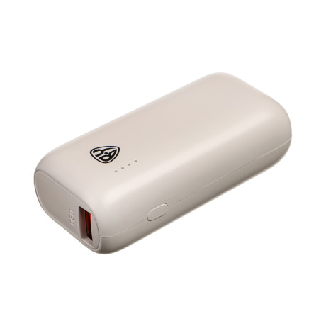 BY Аккумулятор мобильный Мини, 5000мАч, USB/Type-C, Быстрая зарядка QC3.0+PD, 5A, белый