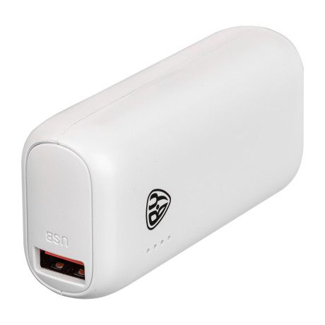 BY Аккумулятор мобильный Мини, 5000мАч, USB/Type-C, Быстрая зарядка QC3.0+PD, 5A, белый