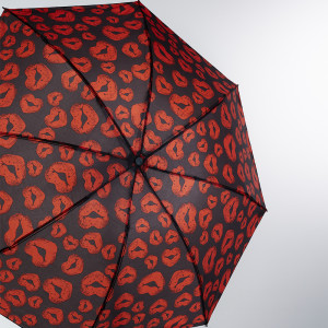Зонт женский, механика, сплав, полиэстер, 53см, 8 спиц, красно-черный губы
