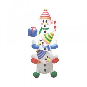 Фигура новогодняя надувная модель 2 B52 "ОЗОРНЫЕ СНЕГОВИКИ", 90x65x183см, IP44,220V