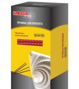 Пружины для переплета пластиковые ProMega Office 16мм белые 100шт/уп