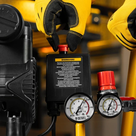 Компрессор безмасл. малошумный DLP-950/24, 950Вт,24 л, 2850 об/мин, 170 л/мин Denzel