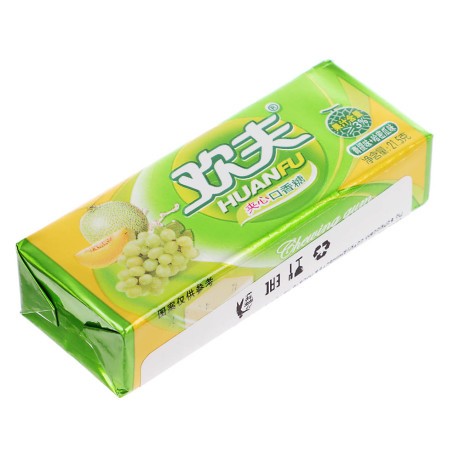 Жевательная резинка кубики с наполнителем HUANFU, 21,5 гр, виноград-дыня