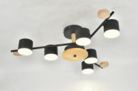 General Люстра 6GX53 50W 670х640х175 230V черный, мет/дер Венто без пульта IP20 662216