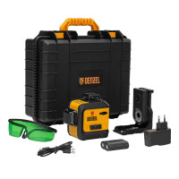 Лазерный уровень мультипризм. LXI 360-3 Green, 30 м, 520 Нм, акк. Li 2800 mAh, резьба 1/4&quot; Denzel