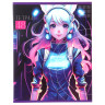 ClipStudio Тетрадь 48л. в клетку, офсет, обложка мел.картон, скрепка, "Аниме", УФ лак, 5 дизайнов