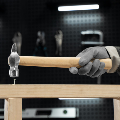 Молоток слесарный, 400 г, круглый боек, деревянная рукоятка