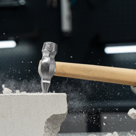 Молоток слесарный, 400 г, круглый боек, деревянная рукоятка