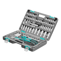 Набор инструментов, 1/4&quot;, 3/8&quot;, 1/2&quot;, Cr-V, S2, усиленный кейс, 151 предмет Stels