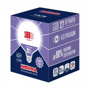 Volpe NORMA шар E27 22W(1800lm) 6500K 6K матовая 120x161 LED-G120-22W/6500K/E27/FR/NR
