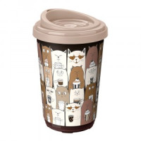 Термостакан &quot;КОШКИ&quot; 400 мл Темно-бежевый 43323333254 Бытпласт