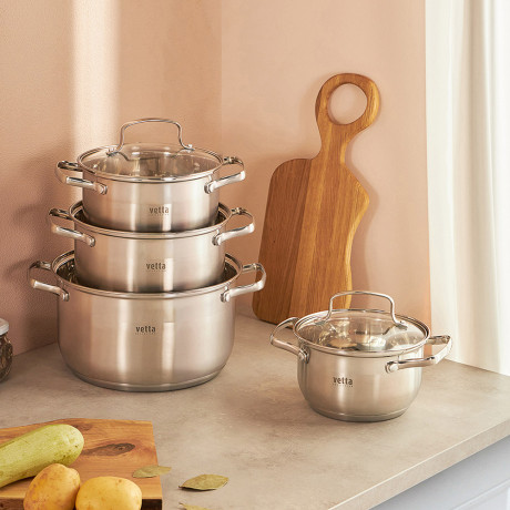 VETTA Берн Кастрюля 24х14см. 6,1л. со стекл. крышкой, индукция