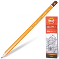 Карандаш ч/гр KOH-I-NOOR 1500, 1шт., 2B, без резинки, корпус желтый, заточ. 180474