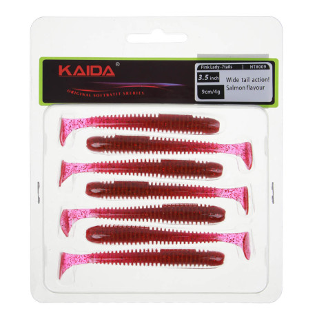 KAIDA Приманка силиконовая ТВИСТЕР 3,5", 9см, 4гр, HT009, 7шт