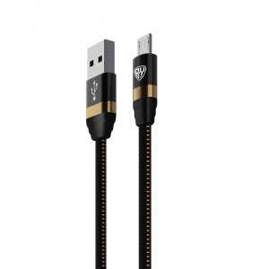 BY Кабель для зарядки Элегант Micro USB, 1м, 3А, быстрая зарядка QC3.0, тканевая оплётка, черный