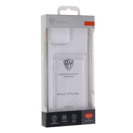 BY Чехол для смартфона Прозрачный, iP -13 pro max, картхолдер, силикон