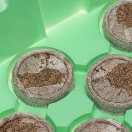 Мини-парник с крышкой, с торфяными таблетками, 240х125х50 мм, 11 ячеек, полистирол