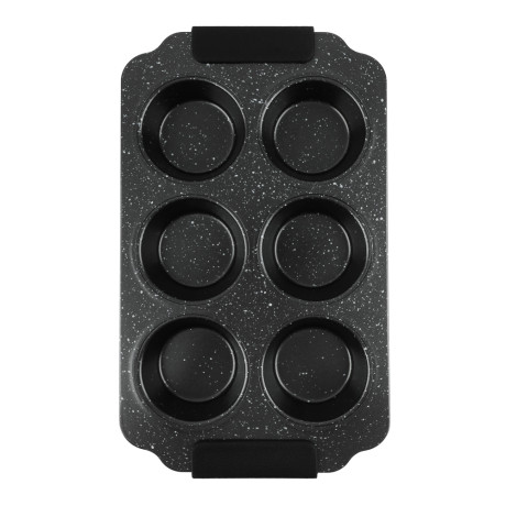 SATOSHI Лион Форма для выпечки 6 ячеек 30х18х3см, антипригарное покрытие Мрамор, силикон.ручки