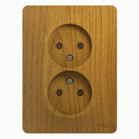 Systeme Electric GLOSSA роз. СУ 2 мест. темный дуб (пл.осн.) GSL000520 (15!)