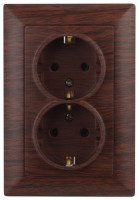 ЭРА Intro Solo роз. СУ 2 мест. земля 16А, венге 4-205-10 53679