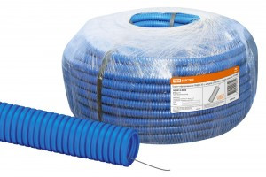TDM Труба гофрированная ПНД d 20 с зондом (100 м) легкая синяя (цена за 1м.) (100!) SQ0413-0022