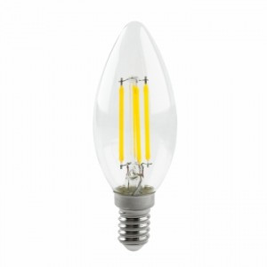 LEEK свеча C37 E14 9W(870lm) 4000K 4K 35x98 филамент (нитевид) прозр. LE SV LEDF