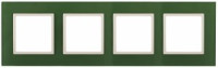 ЭРА 14 Elegance рамка СУ 4 мест.стекло, зеленый+сл.кость 14-5104-27 5695
