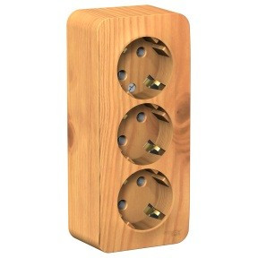 Systeme Electric BLANCA роз. ОУ 3 мест. 16А ясень (пл.осн., земля, изол.пл.) BLNRA010315 (5!)