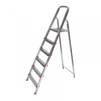 Стремянка 6 ступеней сталь h=125см раб.нагрузка до 150кг усиленный профиль шир.ступ. REXANT 12-5056