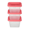 Набор контейнеров пищевых квадратных, 3шт, 0,15л, пластик, 3 цвета