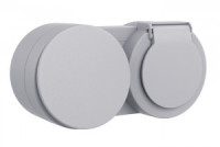 OVIVO XONE Роз. ОУ 1 мест. (земля, крышка) + Выкл. ОУ 1 кл. серый 406-240000-923