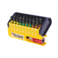 Kranz Набор бит с магнитным держателем, сталь S2, пластиковый кейс, 19шт, цена/уп. KR-92-0465
