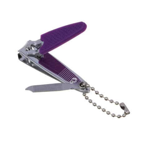 ЮНИLOOK Книпсер для ногтей с силиконовой ручкой и пилкой, длина лезвий 10мм, металл, 5,2см, 2-3 цвет