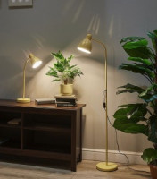 Uniel св-к напольный торшер Е27 60W, мех.выкл., металл/пластик, желтый UML-T701 YELLOW