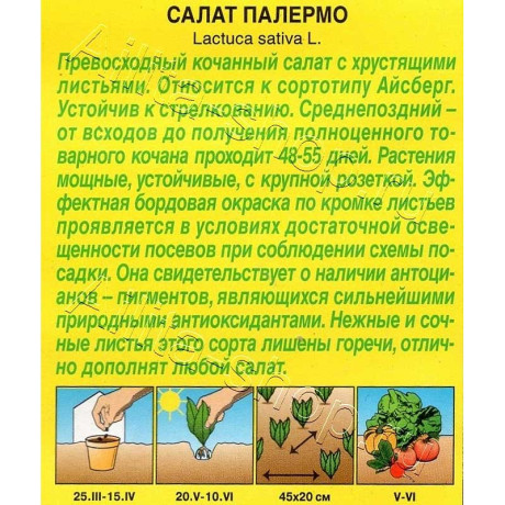 Семена Салат Палермо Аэлита Цх10