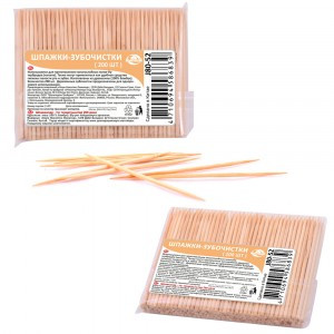 Шпажки-зубочистки, набор 200шт/уп, цена за уп (кратность 10шт!!!), дерево J80-52 Мультидом