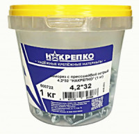 Саморез с прессшайбой острый 4,2*32 (ведро 1кг, цена за ведро) НАКРЕПКО 600722