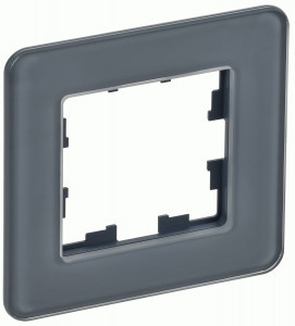 IEK BRITE Рамка СУ 1 мест. РУ-1-2-Бр стекло графит RE BR-M12-G-41-K53