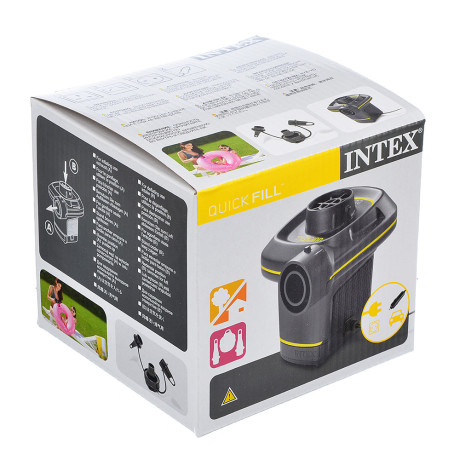 INTEX Насос электрический 12В/220В Quick-Fill с адаптером, 480л/м, 3 насадки в комплекте, 66634