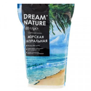 Соль для ванн DREAM NATURE &quot;Морская натуральная&quot;, пакет, 900г