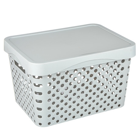 Корзина для хранения с крышкой 17л, 36,5х27,5х21,5см, пластик, 2 цвета