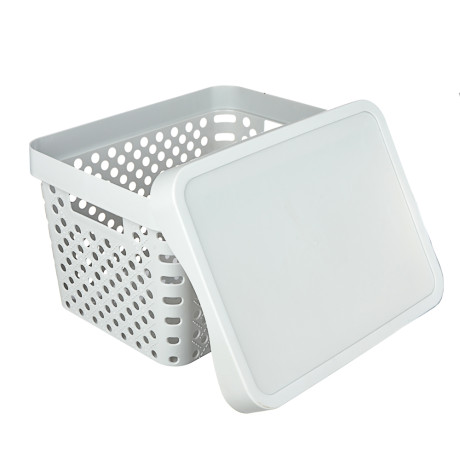 Корзина для хранения с крышкой 17л, 36,5х27,5х21,5см, пластик, 2 цвета