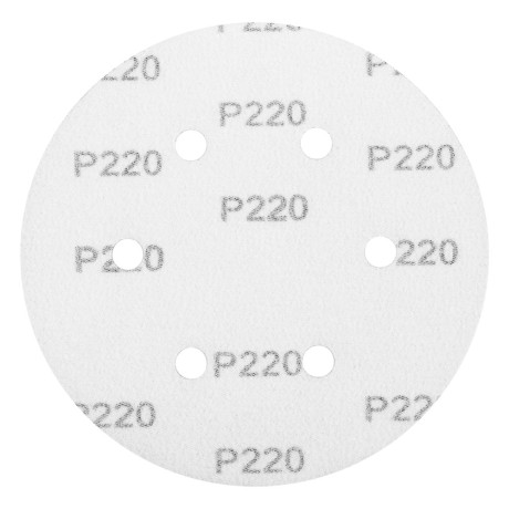 Круг абразивный на ворсовой подложке под "липучку", перфорированный, P 220, 150 мм, 5 шт Matrix