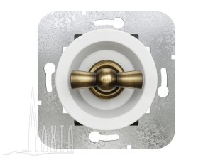 МЕЗОНИНЪ РЕТРО мех. выкл. СУ поворот. 4 полож, белый, ручка(металл)бронза, Лахта СенатЪ GE35401-0136