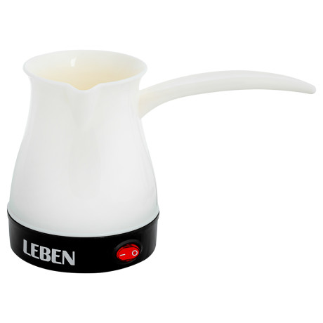 LEBEN Турка электрическая с выключателем 0,4л, 700Вт, молочный цвет, пластик